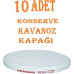 Mikasso 10 Adet Konserve Kapağı Beyaz 82 mm Silikonlu - Konserve Kavanoz Kapağı Orijinal Kapak Sbk Metal Bey
