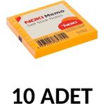 Mikasso 10 Adet Postit 75MM X75MM Yapışkanlı Kağıt 80 Yaprak Turuncu Yapışkanlı Not Kağıdı - Çok Renkli
