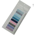 Mikasso 10 Renkli Cetvelli Mavi ve Laci Tonları Şeffaf Pet Indeks / Index Sticker / Postit / P - Çok Renkli
