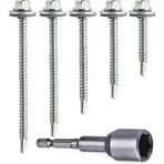 Mikasso 100 Adet 5,5X25 mm Çatı Vidası Matkap Uçlu Trapez Sac Vidası Akıllı Vida