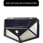 Mikasso 100 Ledli Solar Güneş Enerjili Hareket Sensörlü Bahçe Balkon Garaj Ev Aydınlatma Lambası - Çok Renkli