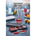 Mikasso 11 Bölmeli Çubuk Model Buz Kalıbı Buzluk 2'li Set - Antrasit Plastik