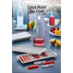 Mikasso 11 Bölmeli Çubuk Model Buz Kalıbı Buzluk 2'li Set - Beyaz Plastik