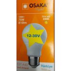 Mikasso 12-30 Volt Arası ile Çalışır 10W LED Gemici Ampulü 3000 Kelvin Gün Işığı (Sarı) E27 Duylu A60 810LM