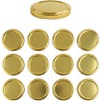 Mikasso 12 Adet Gold Kavanoz Kapağı – 63 mm (370 ml ve 210 ml Kavanozlara Uyumlu) Metal Altın