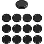 Mikasso 12 Adet Siyah Kavanoz Kapağı – 38 mm (250 ml Kavanozlara Uyumlu) Metal Siyah