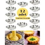 Mikasso 12 Adet Tartolet Kalıbı Kek Kurabiye Tart Kalıbı Çelik Gri