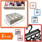 Mikasso 12 Bölmeli Çekmece Düzenleyici + Kravat ve Şal Askısı - Pratik Çözüm - 2li Set W2F4D2 Plastik Tr