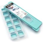 Mikasso 12'li Bölmeli Bas Parmak Silikon Buz Kalıbı / Kapaklı Silikon Yapışmaz Bas Parmak Buzluk Plastik