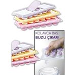Mikasso 12'li Buz Kalıbı Buzluk Yapışmaz Bas Çıkar Parmak Buz Kalıbı Plastik