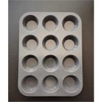 Mikasso 12'li Muffin & Cupcake Kalıbı Teflon Gri