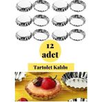 Mikasso 12’li Tartolet Kek Kurabiye Kalıbı Büyük Boy Metal Kek Kalıbı Paslanmaz Çelik Metalik