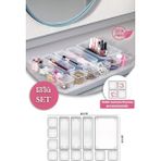 Mikasso 13'lü Dolap Içi Çekmece Düzenleyici - Mutfak Çekmece Içi Kaşıklık Organizer Plastik 45 x 35 Beyaz Tr