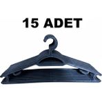 Mikasso 15 Adet Elbise Askısı, Etek Askısı, Pantalon Askısı, 15 Adet Plastik Siyah Tr