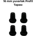 Mikasso 16 mm Iç Yuvarlak Tapa Sehpa Sandalye Masa Içe Geçme Profil Boru Tapası (Kelebek) (4 Adet) Siyah