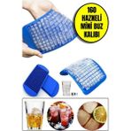 Mikasso 160'LI Mini Küp Şekilli Silikon Buzluk - Mini Küplü Sunum Buz Kalıbı Silikon