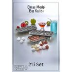 Mikasso 18 Bölmeli Elmas Model Buz Kalıbı - Buzluk - 2'li Set - Antrasit Plastik