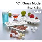 Mikasso 18'li Elmas Model Buz Kalıbı | Elmas Buzluk - 1 Adet Plastik