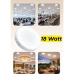 Mikasso 18W Yuvarlak Sıva Üstü LED Panel Armatür ◆ Beyaz Işık ◆ Enerji Tasarruflu Aydınlatma