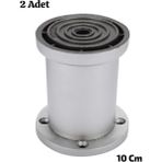 Mikasso (2 Adet) Gri Mobilya Ayağı Ayarlanabilir Dolap, Koltuk, Kanepe, Baza Ayağı,gri Ayak , 7*10 cm Gri