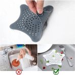 Mikasso 2 Adet Gri Renk Vantuzlu Silikon Kaymaz Yıldız Lavabo Süzgeci M-114 Plastik