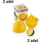 Mikasso 2 Adet Limon Şeklinde Sıkacağı Qlux Bpa Içermez Limon Saklama Kabı Limon Sıkacağı L-00217 (2 Renk )