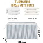 Mikasso 2 Adet Megaplus Yorgan Yastık Hurcu En Büyük Boy Hurç Sandık Tipi Hurç 80 x 60 Kumaş Gri Tr