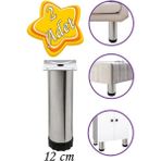 Mikasso 2 Adet Metal Ayarlanabilir 12 cm Krom Destek Ayak Mobilya Kanepe Baza Koltuk Dolap Sehpa Ünite Ayağı