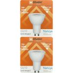 Mikasso (2 Adet) Osaka 7W (50W) Beyaz Işık (6500K) GU10 Duylu LED Spot Ampul