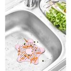 Mikasso 2 Adet Vantuzlu Silikon Kaymaz Yıldız Lavabo ve Küvet Süzgeci ( Pempe Renk) M-114 Plastik