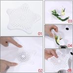 Mikasso 2 Adet Yıldız Şeklinde Vantuzlu Lavabo ve Küvet Tıkacı Süzgeç Beyaz Renk M-114 Plastik