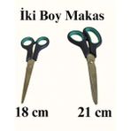 Mikasso 2 Boy Çelik Karton Kumaş Kağıt Kesme Kesim Makası Çok Amaçlı Keskin Makas (21CM + 18CM)