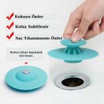 Mikasso 2 Kademeli Dokunmatik Lavabo Tıkacı Silikon Lavabo Gider Tıpası Gider Tıkacı 1 Adet Silikon Beyaz