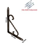 Mikasso 230X155 Renk Seçenekli Ferforje Metal Raf Altı L Ayak Siyah