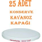 Mikasso 25 Adet Konserve Kapağı Beyaz 82 mm Silikonlu - Konserve Kavanoz Kapağı Orijinal Kapak Sbk Metal Bey