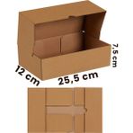Mikasso 25,5X12X7,5CM 25 Adet Kraft Kilitli Kutu - E Ticaret Kargo Kutusu - 1 Desi Boyutunda Kraft 12 x 25