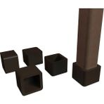 Mikasso 25X25 mm Kare Pvc Sandalye Profil Ayak Pabucu Sessiz Yumuşak - Kahve (4 Adet) Kahverengi