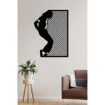 Mikasso 29X40 cm Michael Jackson Duvar Panosu Ahşap Siyah - Çok Renkli