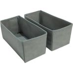 Mikasso 2'li Gri Çekmece Içi Düzenleyici Organizer Set - Çok Amaçlı Dolap Içi Kutu Seti ( 28*13*13 ) Kumaş G