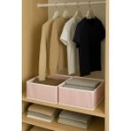 Mikasso 2'li Set Dolap Içi ve Çekmece Düzenleyici Organizer Kutu, Pembe Çizgili Kumaş Kutu 28X28X13 cm Kumaş
