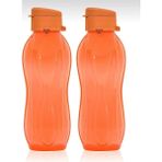 Mikasso 2'li Set Eko Şişe Suluk - Pratik Kapak Matara 2x 750 ml Turuncu Plastik
