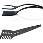 Mikasso 2'li Set Maşalı Spatula ve Makarna Salata Maşası KP-148 / KP-147 Plastik Siyah