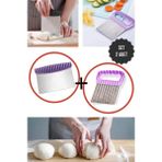 Mikasso ( 2'li Set ) Metal Spatula + Cips Chopper Saplı Metal Spatula Chips Chopper Sebze Meyve Dilimleyici