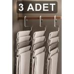 Mikasso 3 Adet 5 Katlı Metal Pantolon ve Şal Askısı Dolap Içi Eşarp Askısı Çoklu Askılık Metal Beyaz Tr