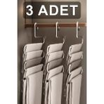 Mikasso 3 Adet 5 Katlı Metal Pantolon ve Şal Askısı Dolap Içi Eşarp Askısı Çoklu Askılık Metal Inox Tr