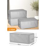 Mikasso 3 Adet - Küçük Boy Baskı Detaylı Gri Benekli Hurç 52 x 28 x 21 cm Tela 55 x 28 Gri Tr