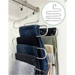 Mikasso 3 Adet Metal Dolap Içi Krom Askı 5 Katlı Paslanmaz Organizer Pantalon Eşarp Etek Askısı Plastik Çok