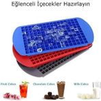Mikasso 3 Adet - Mini Küp Şekilli , Silikon Buz Kalıbı - 160'LI Mini Buz Kalıbı Silikon