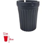 Mikasso 3 Adet Plastik Kokusuz Küllük-Kül Tablası Plastik Gri Yuvarlak