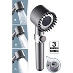 Mikasso 3 Fonksiyonlu Banyo Duş Başlığı Turbo Yüksek Basınçlı Masaj Duş Başlığı Gümüş Akrilik